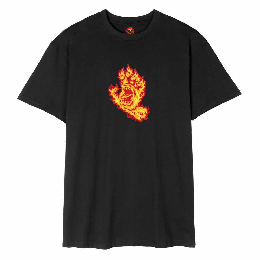 Santa Cruz T-Shirt Flame Hand Black