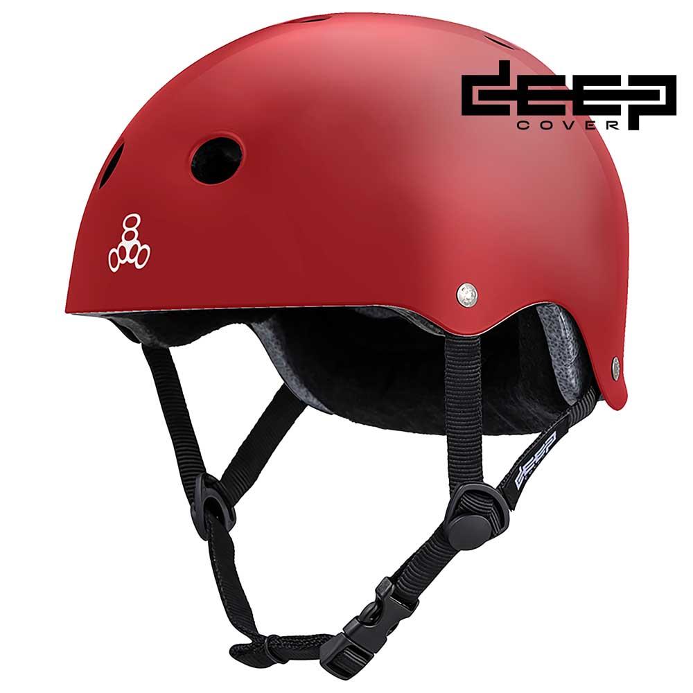 Triple Eight Deep Cover Skateboard Helmet Red