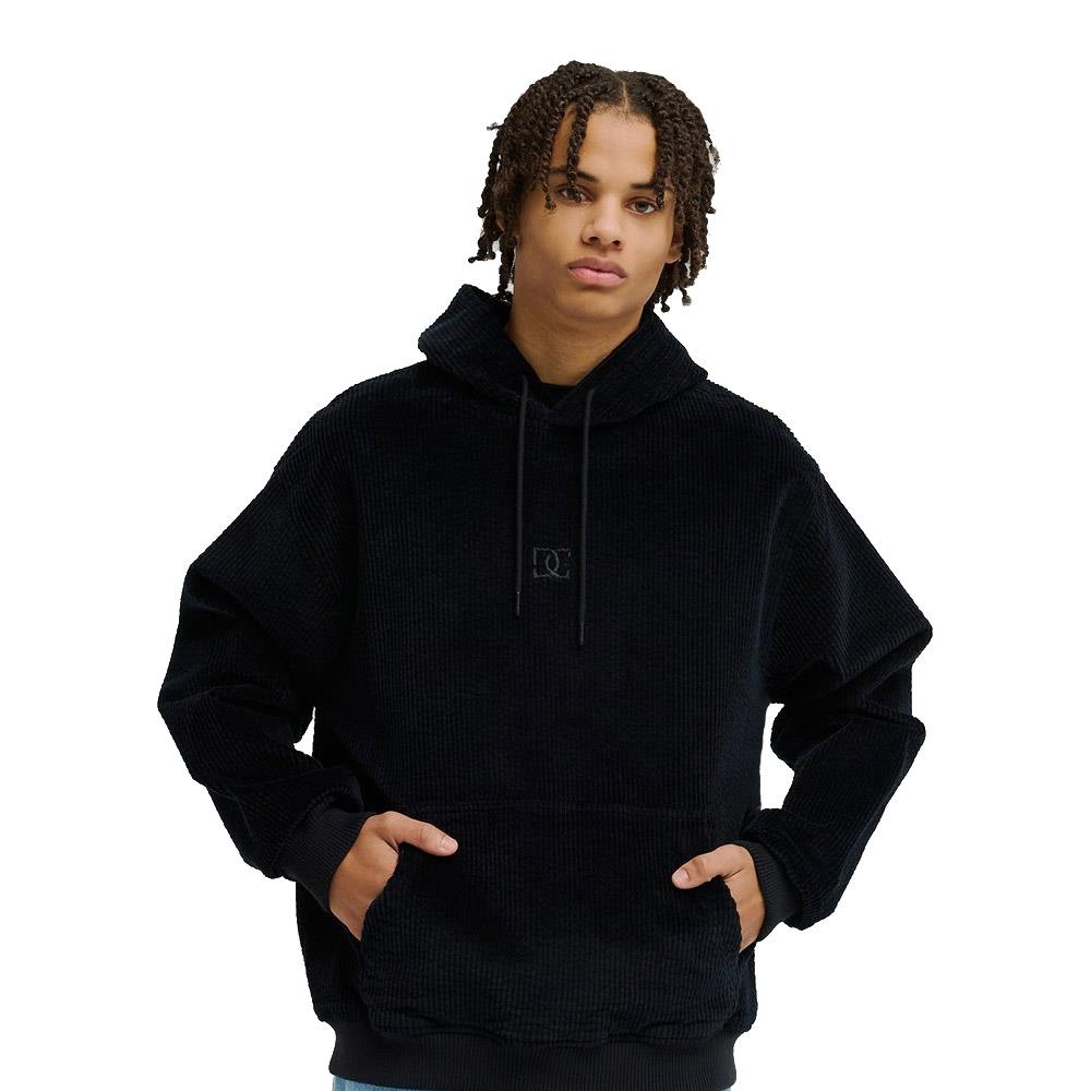 DC Shoe Co Backlash Corduroy Pullover Hooded Sweatshirt Black