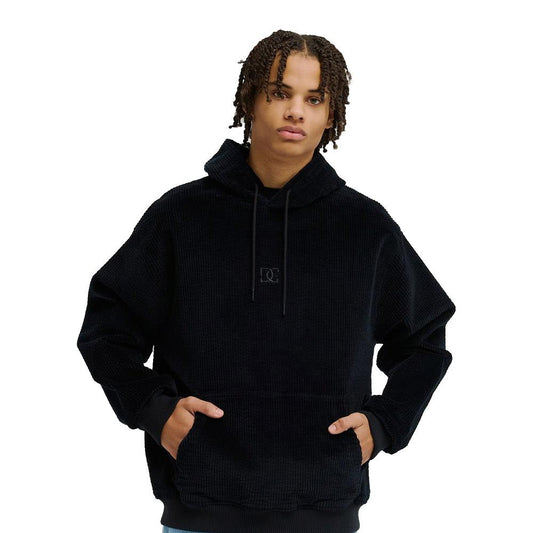 DC Shoe Co Backlash Corduroy Pullover Hooded Sweatshirt Black