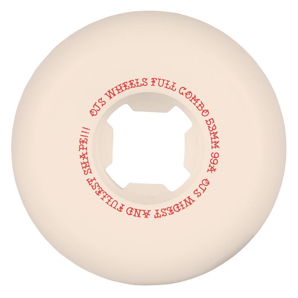 OJ Skateboard Wheels Team Elite Full Combo 99a White 53mm