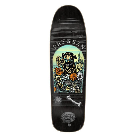 Santa Cruz Skateboard Deck Dressen Pup Shaped Black 9.30"