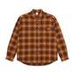 Polar Skateboards Mitchell Long Sleeve Shadow Check Shirt Caramel