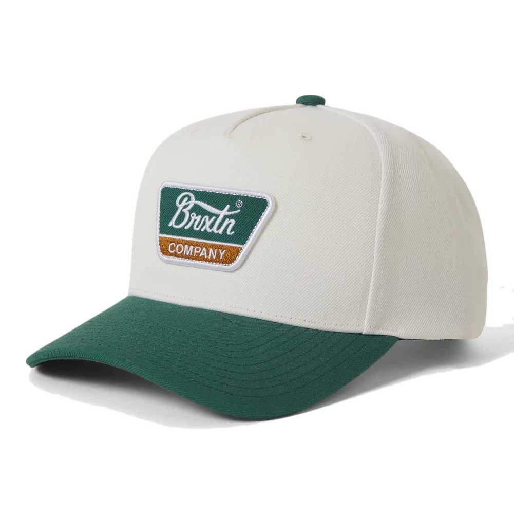 Brixton Linwood C NetPlus Snapback Cap Off White Primal Green