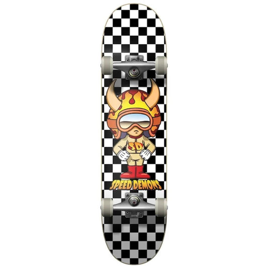 Speed Demons Hot Shot Factory Complete Skateboard Black White Checks 7.5''