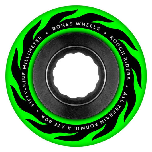 BONES™ Rough Riders Eternal Flame ATF Green Skateboard Wheels 80A 59mm