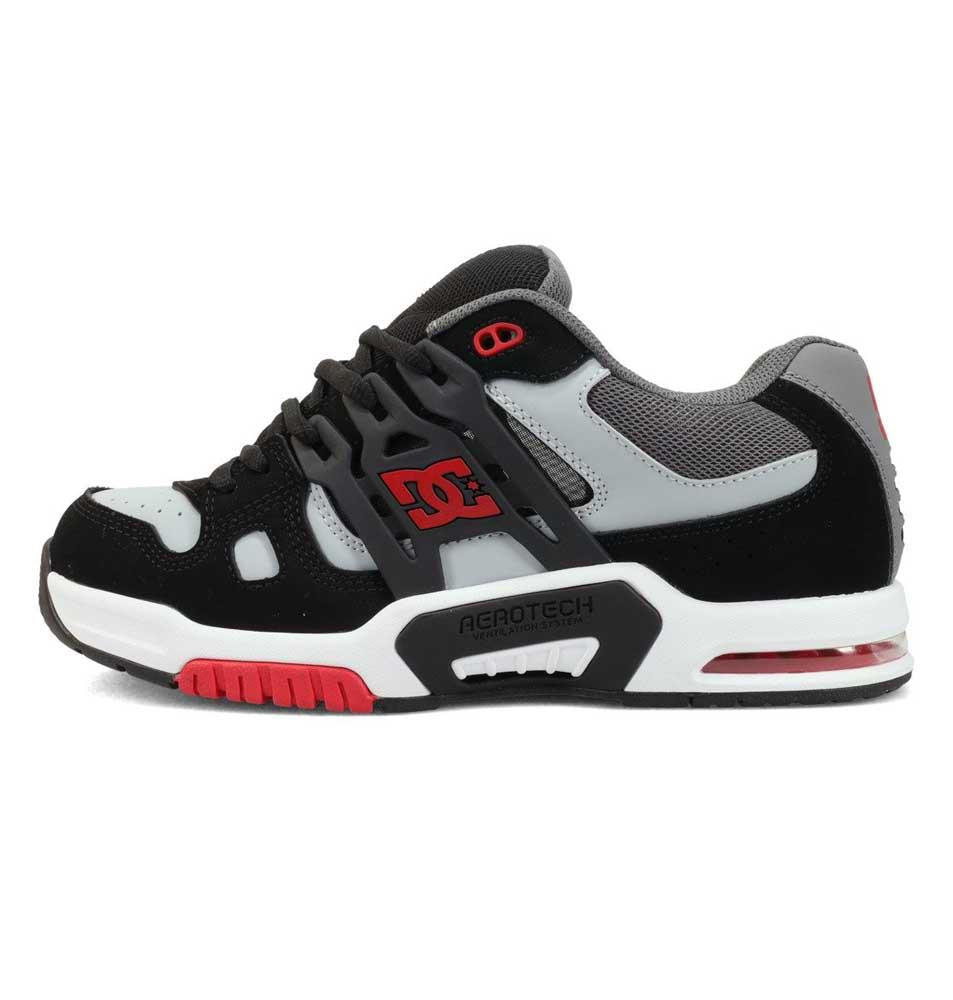 DC AT-2 Black Grey Red Leather Skate Shoes