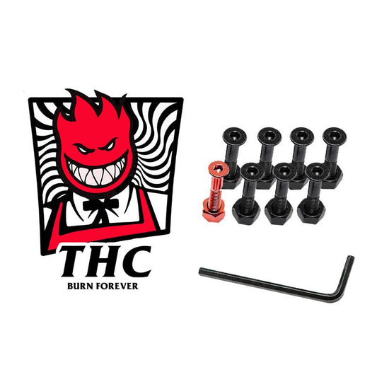 THC The Hardware Company Spit Classic Red Skateboard Nuts & Bolts 1" Allen Key & Sticker
