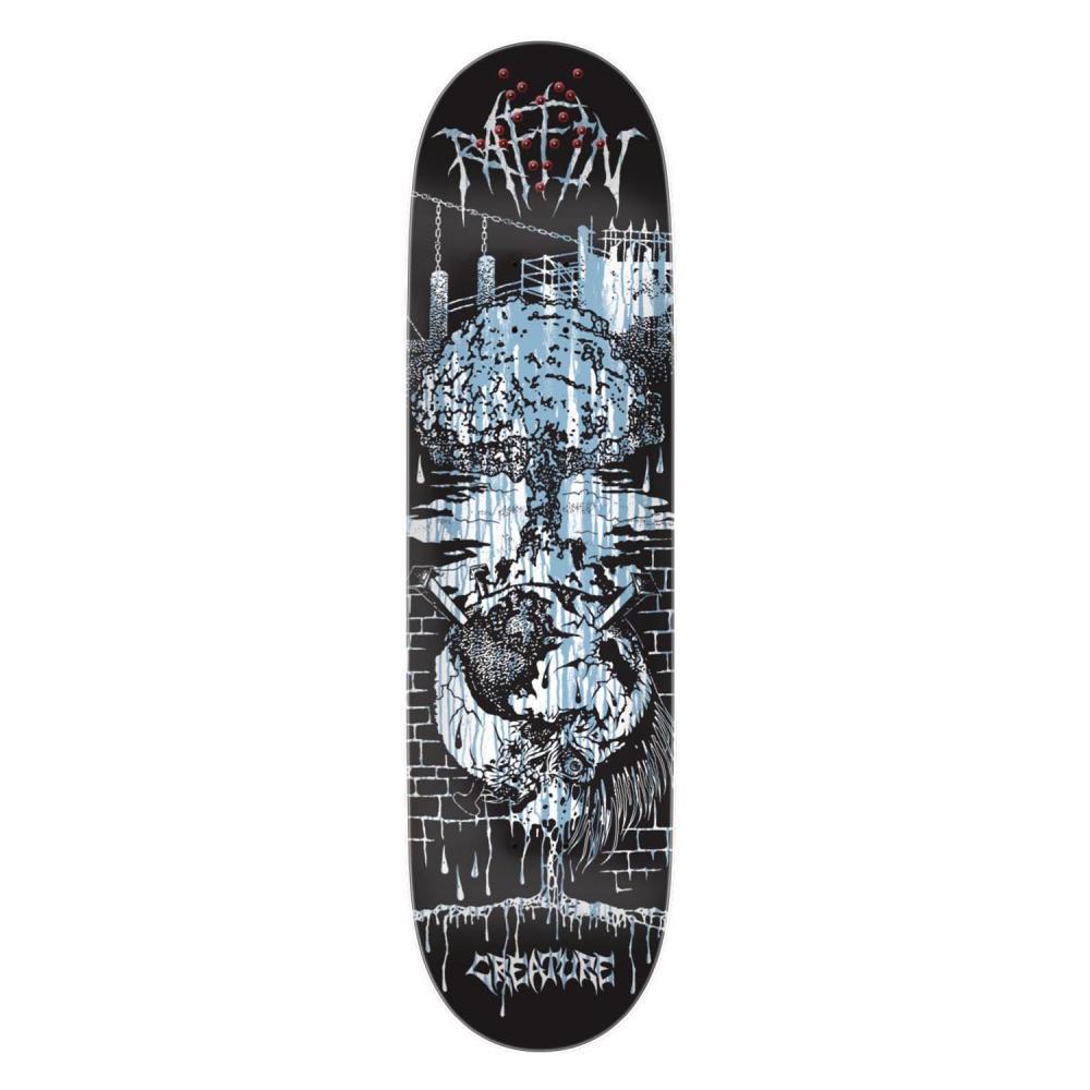 Creature Skateboard Deck Raffin BLKMTL (UV Activated) Black White 8.53"
