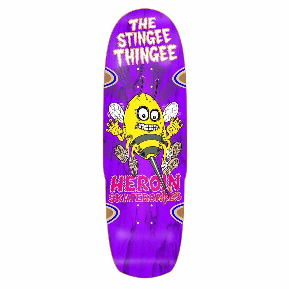 Heroin Skateboards Stingee Thingee Skateboard Deck Multi Stains 9.8"