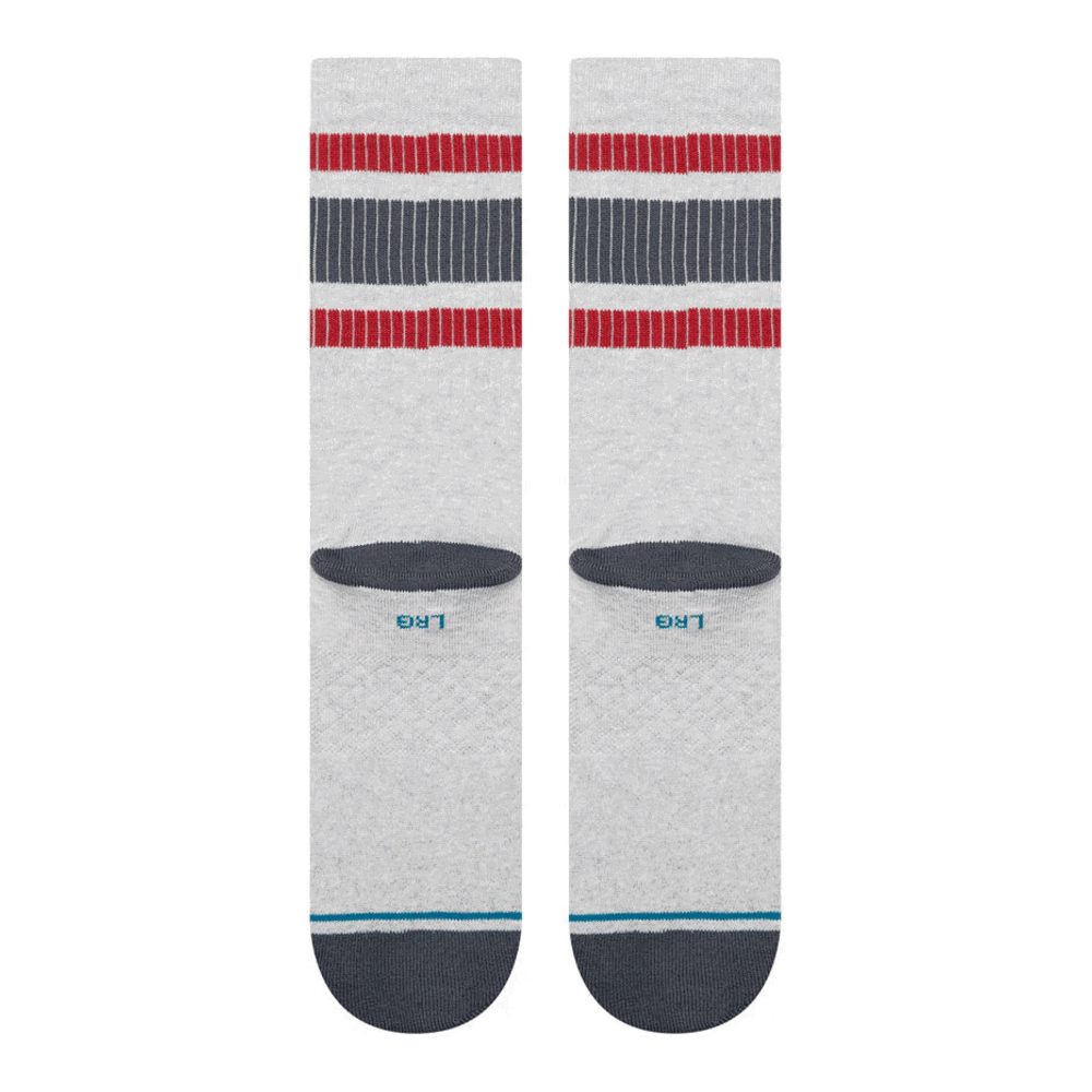 Stance Boyd Pop Stitch Crew Socks Heather Grey Large Uk7-11