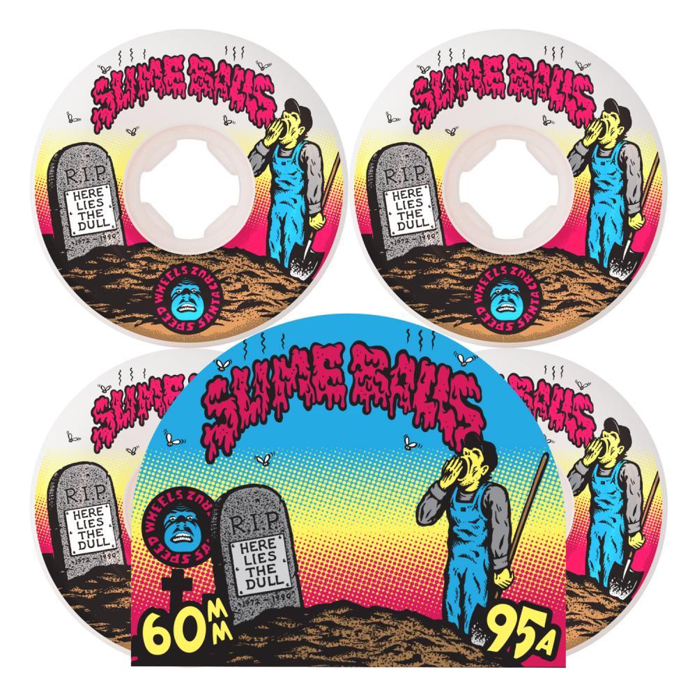 Slime Balls Skateboard Wheels Death Of Dull Vomits 95a White 60mm