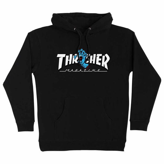 Santa Cruz x Thrasher Hooded Sweatshirt Thrasher Screaming Logo Black