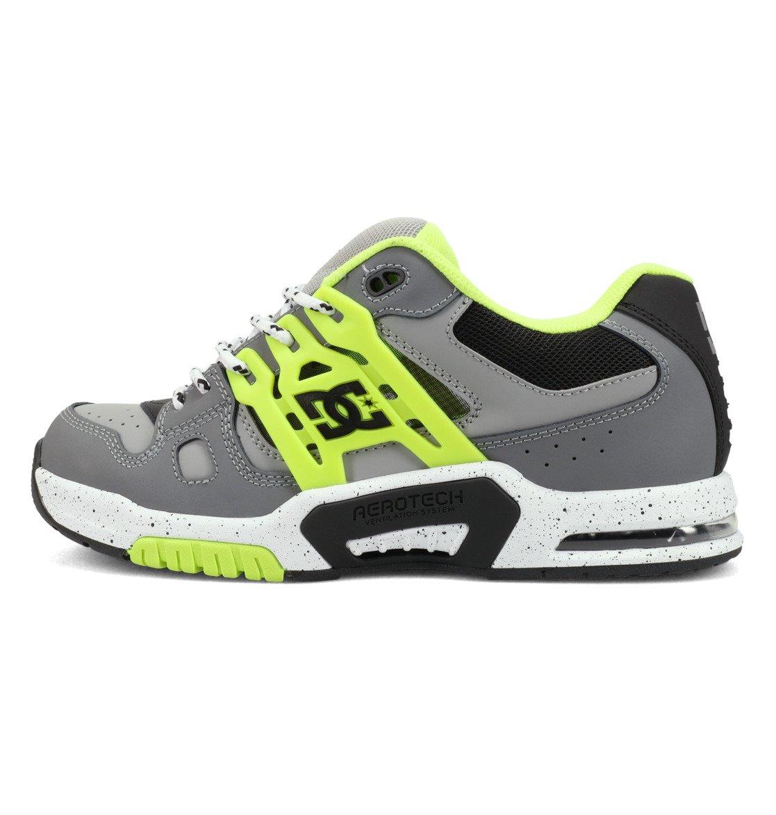 DC AT-2 Grey Black Lime Leather Skate Shoes
