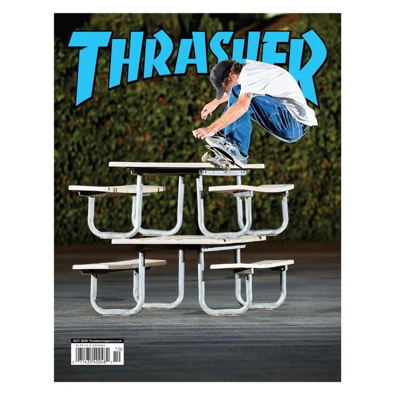 Thrasher Magazine October 2026 Issue 555 Jake Hayes Double Stack Bench Cover