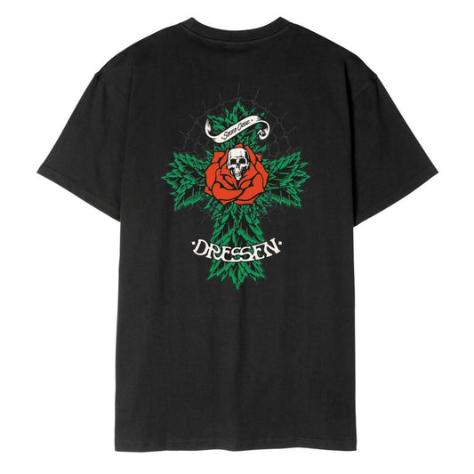 Santa Cruz T-Shirt Dressen Rose Cross 2 Black