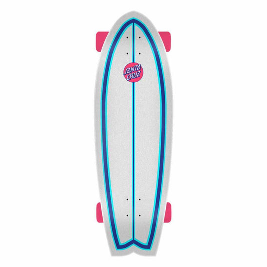 Santa Cruzer Complete Skateboard Speed Skateboard Wheels Shark White 8.81"