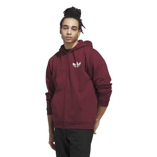 Adidas Skateboarding Shmoo Zip Up Hooded Sweatshirt Dark Red Aluminium
