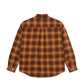 Polar Skateboards Mitchell Long Sleeve Shadow Check Shirt Caramel