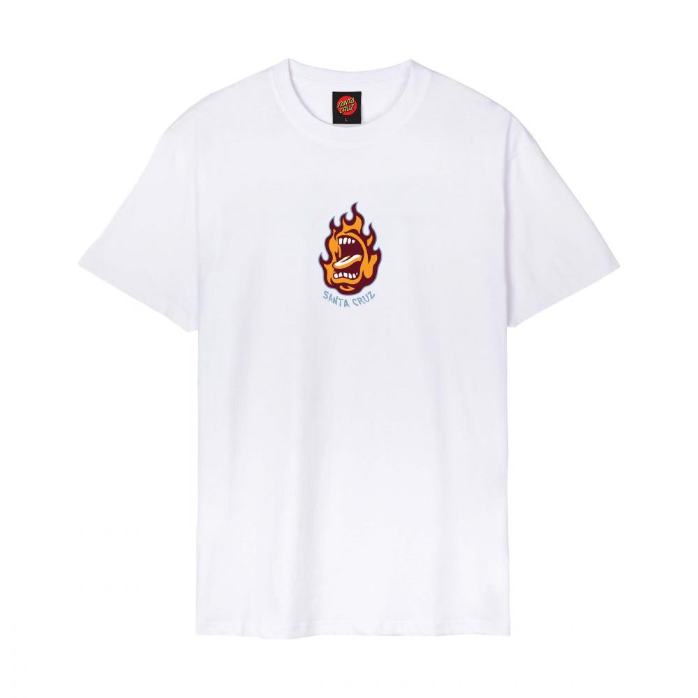 Santa Cruz Skateboards T-Shirt Screaming Flame Front T-Shirt White