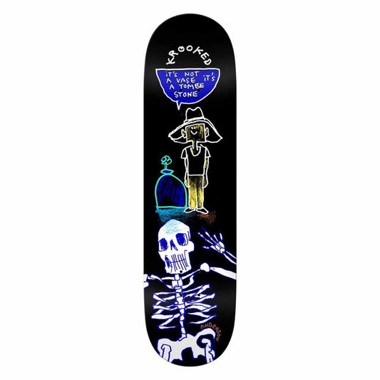 Krooked Skateboard Deck Manderson Tombe Stone Black 8.38"