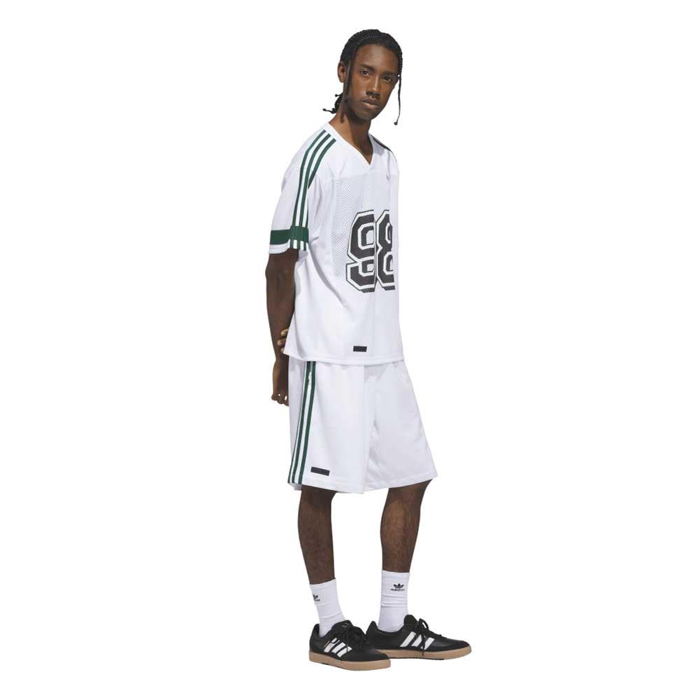 Adidas Skateboarding X Tyshawn Basket Ball Shorts White Matte Gold Collegiate Green