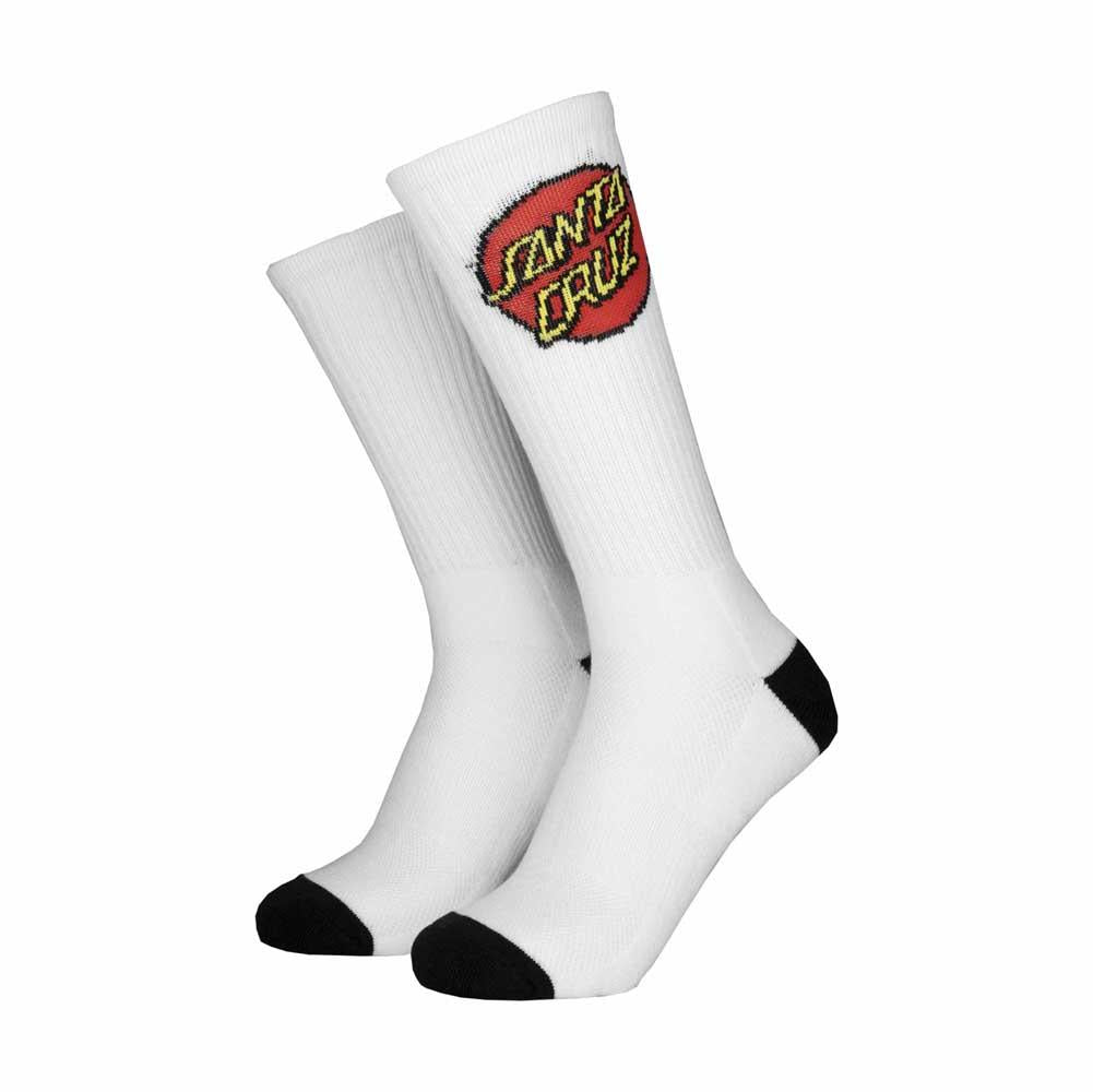 Santa Cruz Classic Dot Socks 2 Pack White And Black UK 7-11