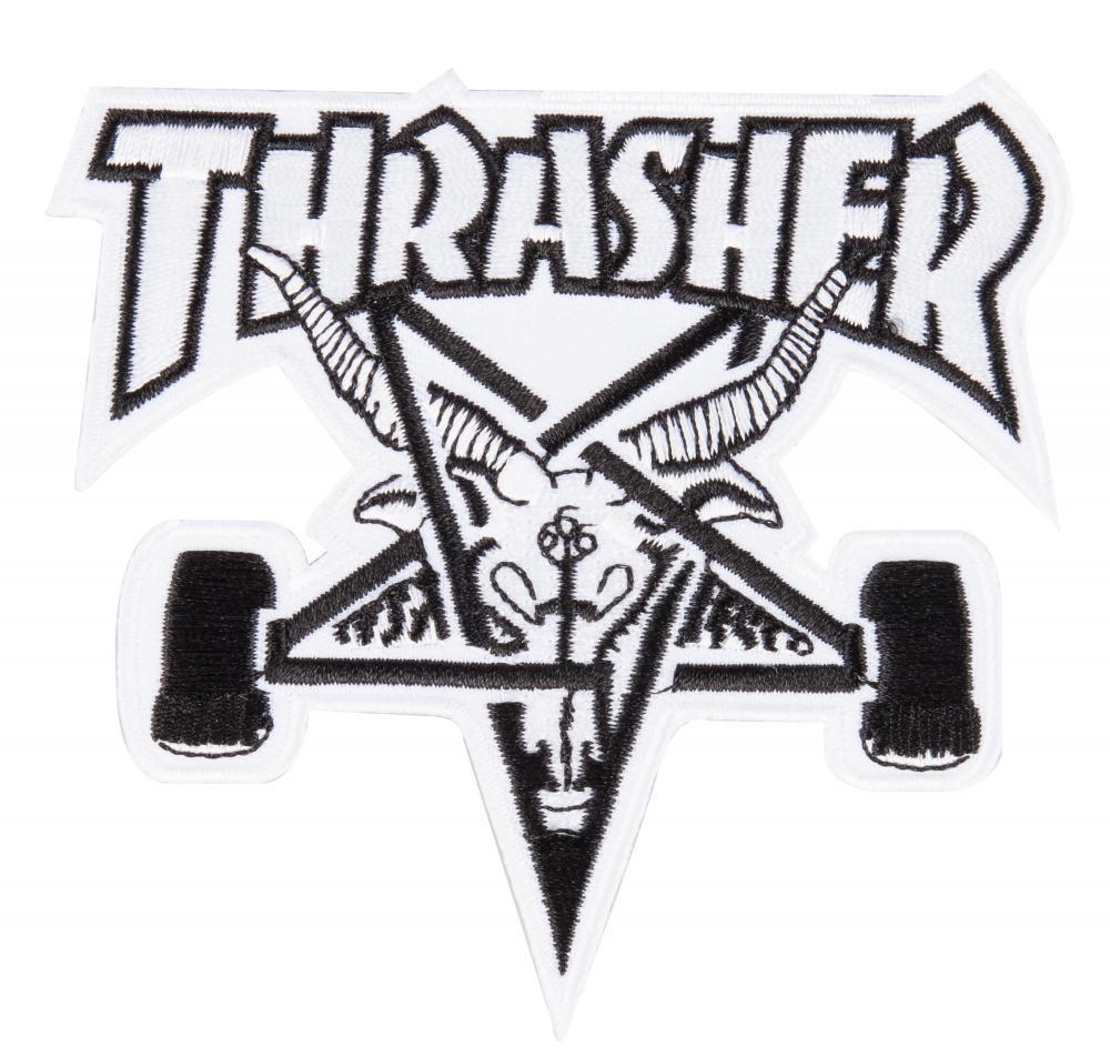 Thrasher Magazine Skate Goat White Black Patch 4"