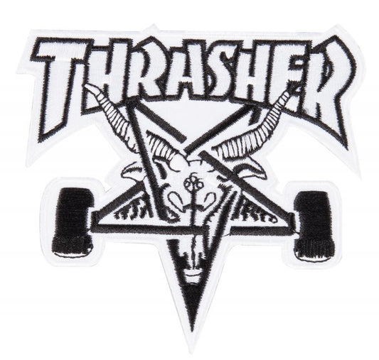 Thrasher Magazine Skate Goat White Black Patch 4"