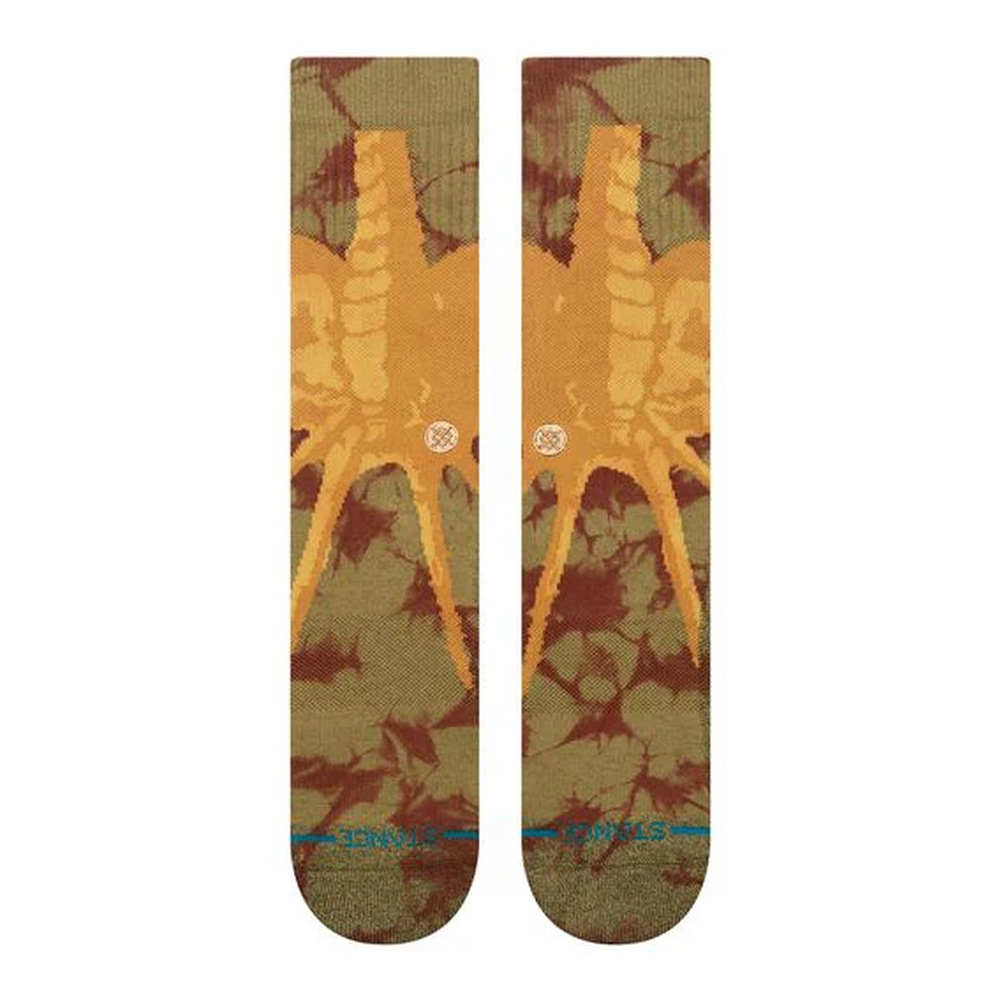 Stance X Alien Face Hugger Crew Sock Brown Large Uk7-11