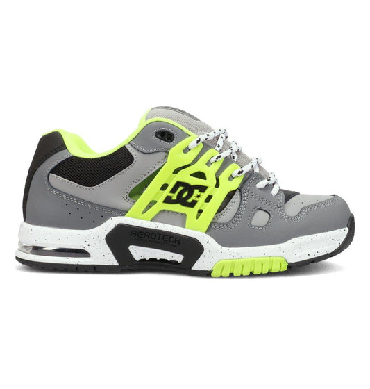 DC AT-2 Grey Black Lime Leather Skate Shoes