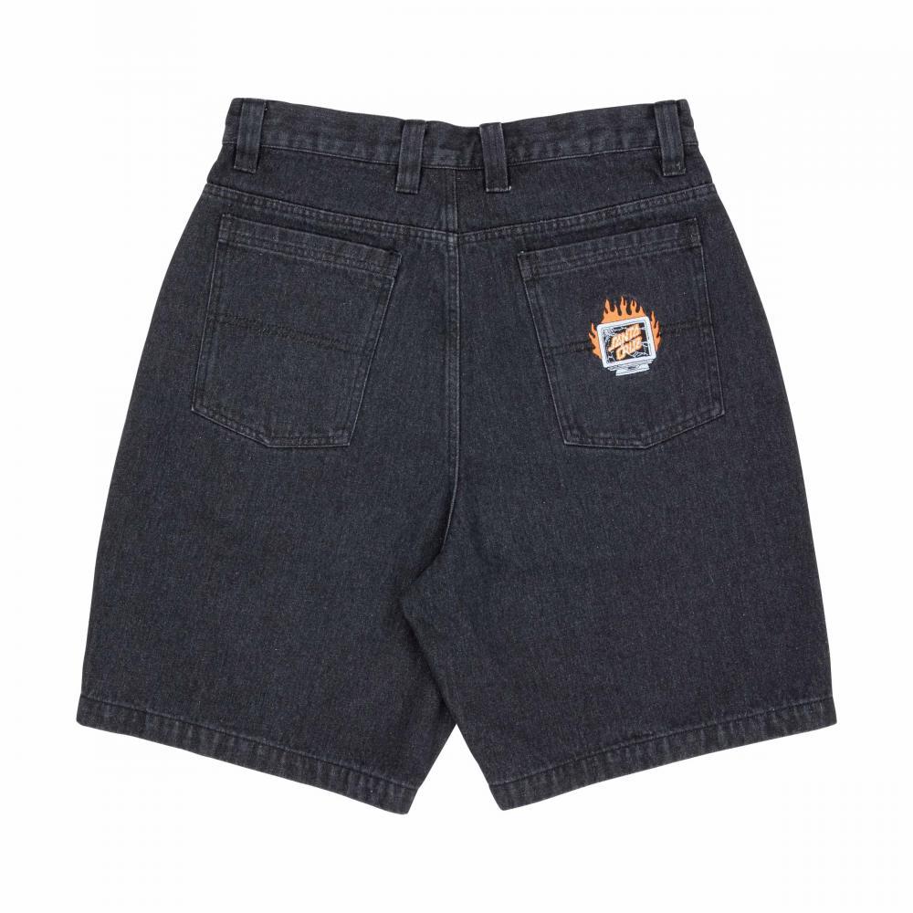 Santa Cruz Self Destruct Embroidered Big Shorts Black