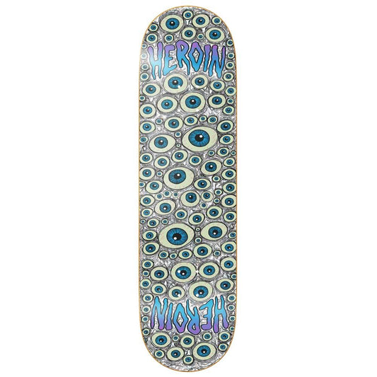 Heroin Skateboards Symmetrical Eyes Team Skateboard Deck 8.5"
