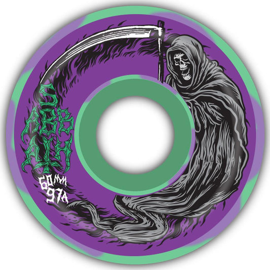 Sabbath Skateboard Wheels Death Wizard Conical Green Purple 60mm 97A