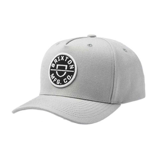 Brixton Crest NetPlus Snapback Cap Cinder Grey One Size