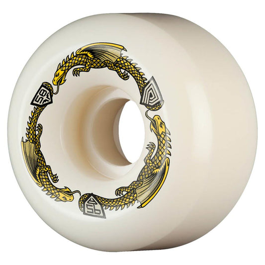 Powell Peralta Dragon Formula Skateboard Wheels 58mm x 33mm 95A RB2 Off White Yellow