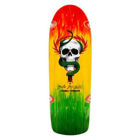 Powell Peralta • Mike McGill O.G. Skull & Snake '17' Rasta Fade Skateboard Deck 10"