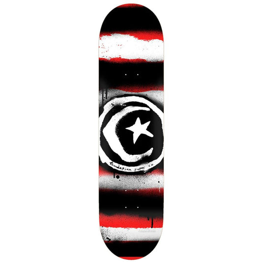 Foundation Star & Moon Red Distressed Skateboard Deck 8"