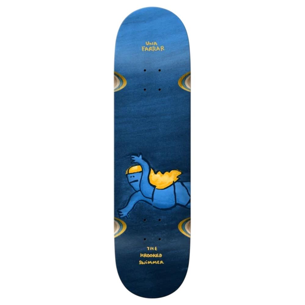 Krooked Una Swimmer Skateboard Deck Blue 8.28"