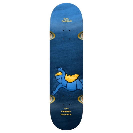 Krooked Una Swimmer Skateboard Deck Blue 8.28"