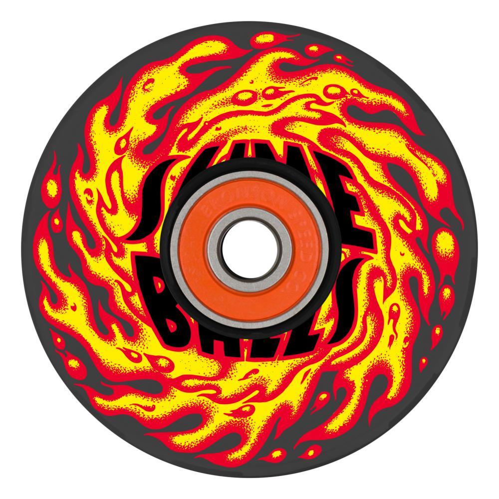 Slime Balls Light Up Skateboard Wheels SB Flame OG Soft 78a Black 66mm with Bronson G2 Bearings