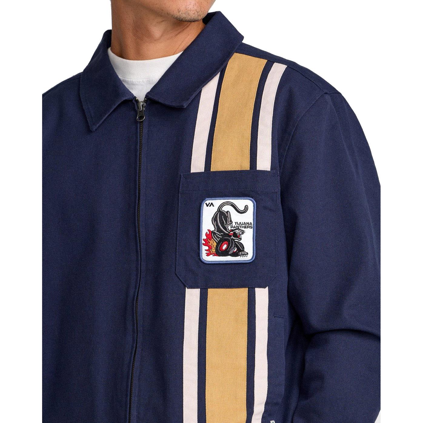 RVCA Panther Team Twill Jacket Garage Blue