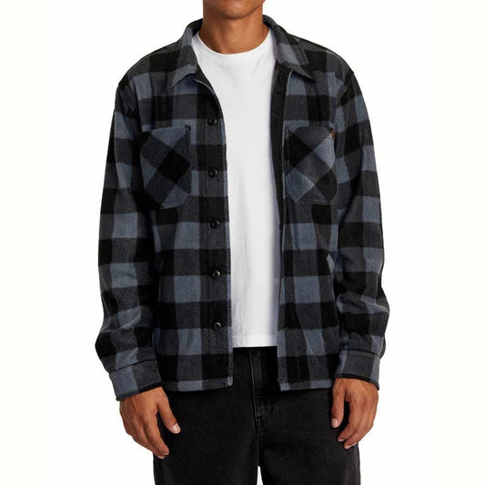 RVCA Yukon High Pile Shirt Garage Blue Pile