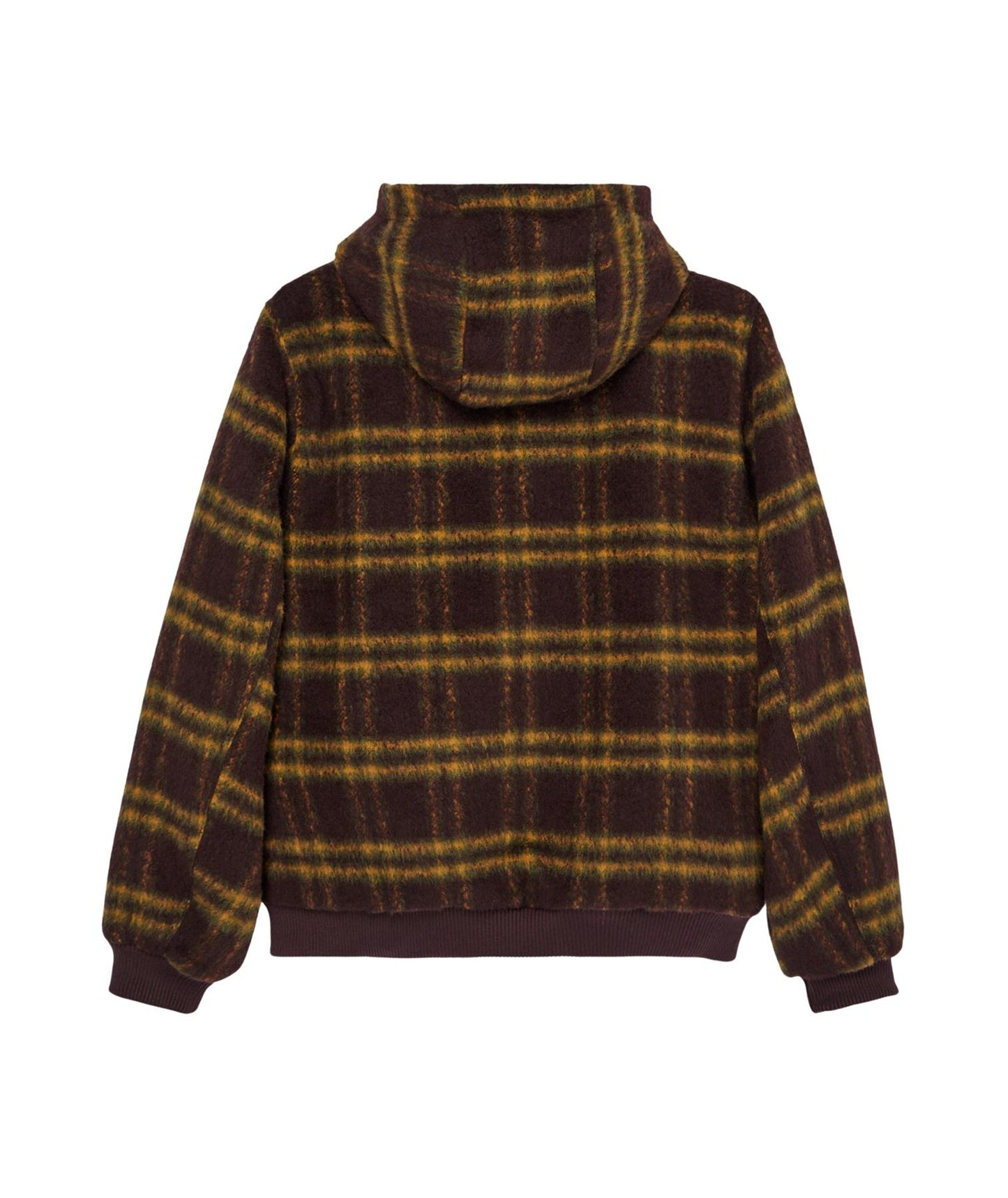 Element Dulcey Fuzzy Check Hooded Bomber Jacket Brushed Plaid Mole