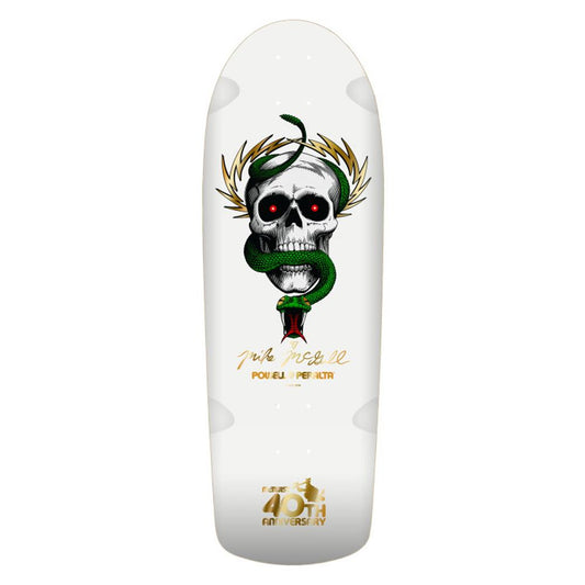 Powell Peralta Mike McGill Skull Snake 40th Anniversary McTwist Skateboard Deck White 10"