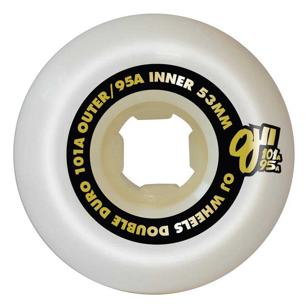 OJ Skateboard Wheels Double Duro 101/95A Mini White 53mm