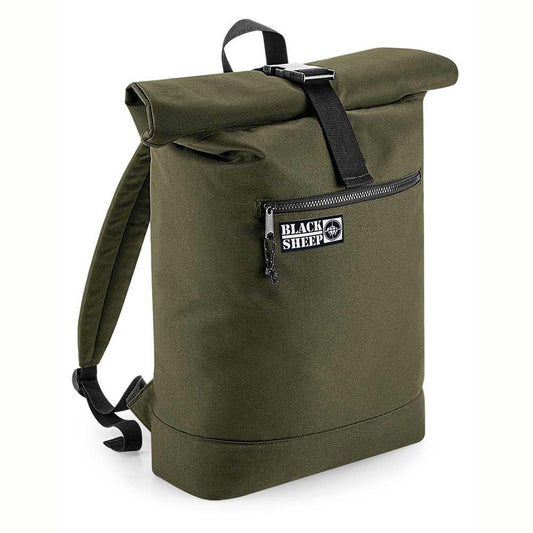 Black Sheep Recycled Roll Top Backpack Military Green