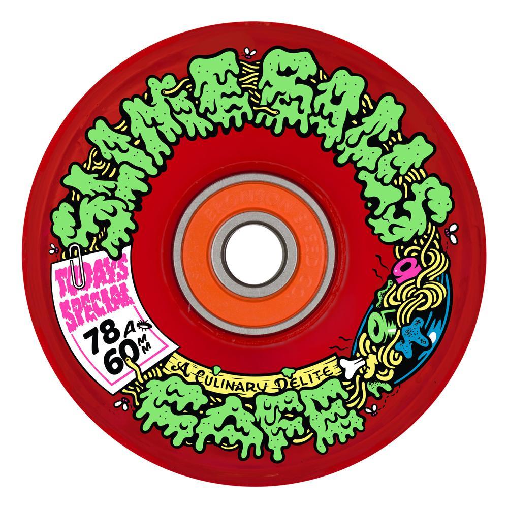 Slime Balls Skateboard Wheels SB Cafe Light Ups OG Slime 78a Red 60mm