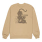 RVCA Burner Crewneck Basic Fleece Sweatshirt Khaki