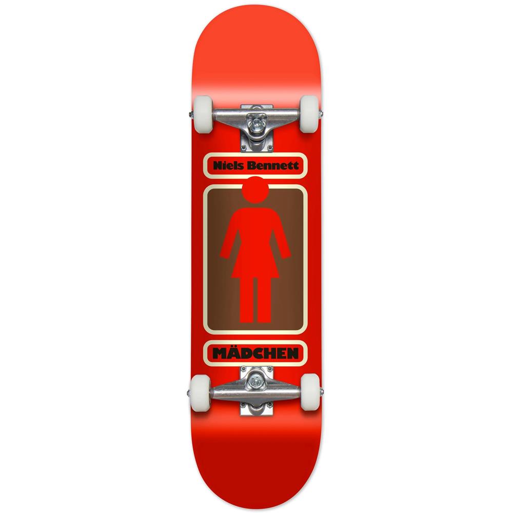 Girl Factory Complete Skateboard 93 Til Niels Bennett Red 7.875"